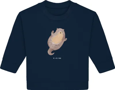 Produktbild von Mr. & Mrs. Panda Organic Baby Pullover Otter Umarmen 6. - 12. Monat - French Navy - Geschenk, Seeotter See, Bullover, gut Gelaunt, Optimistisch, Hallo, glücklich