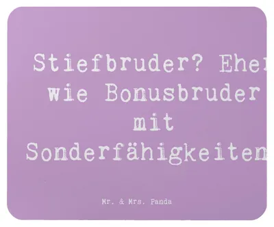 Produktbild von Mr. & Mrs. Panda Mouse Pad Spruch Stiefbruder - Lavendeltraum - Geschenk, laptop mauspad, Patchworkfamilie, Familiengeschenke, mausteppich, Geburtstage, Dankeschön