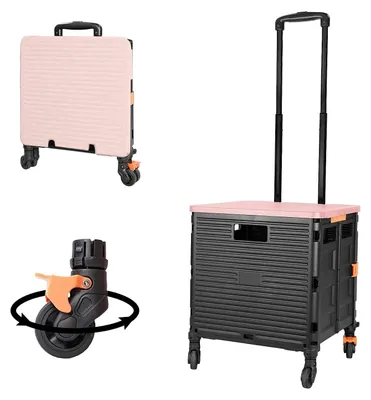 Klappbarer Multifunktionswagen, 4 Räder, Teleskopgriff, 50 kg