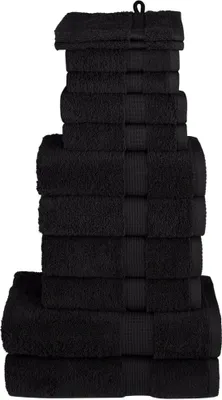 Produktbild von "im Angebot" 12 tlg. Premium-Handtuch-Set SOLUND Schwarz 600 g/m² - Duschtücher CC433