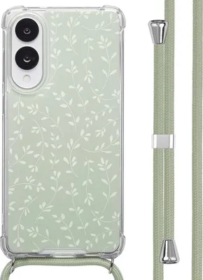 Produktbild von imoshion Design Hülle mit Band Samsung Galaxy S25 Edge - Smoke Green Flowers