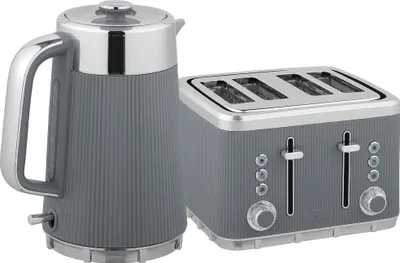 Immagine prodotto di Bollitore elettrico 1,7L 2200W e tostapane a 4 fette, grigio