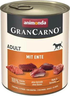 Zdjęcie produktu dla animonda GranCarno 82804, Dorosły, Każda rasa, Kaczka, 800 g, Bez cukru, Bez soi