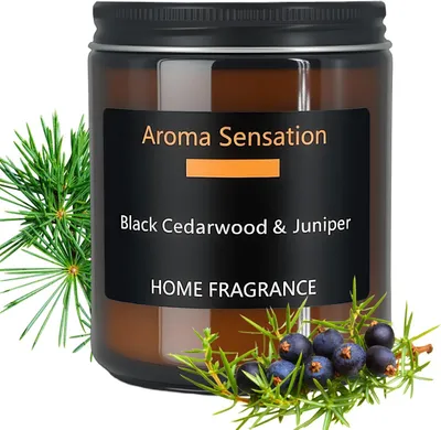 Produktbild von Duftkerze in Glas, Geschenk für Männer und Frauen, natürliche Soja-Kerze, 200 g, Brenndauer: 80 Stunden, große Kerze für angenehmen Raumduft