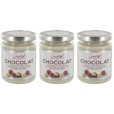 Produktbild von Grashoff Weiße Schokoladencreme Macadamianüssen 235g 3er Pack