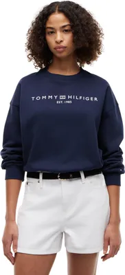 Immagine prodotto di Tommy Hilfiger 8721289325296, Adulti, Donna, Felpa, Blu scuro, Collo rotondo, Maniche lunghe