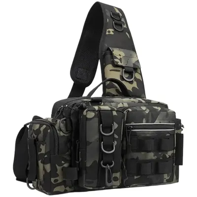 Produktbild von Wasserdichte Karpfentasche, Angelausrüstungstasche mit verstellbarem Schultergurt, Angeltasche, Angelgerättasche, Angelrucksack, Angelbox, Angeltasche