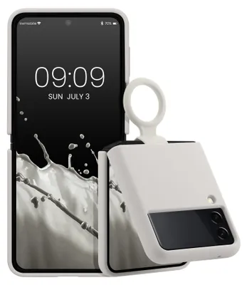 Produktbild von kwmobile Flip Soft Case kompatibel mit Samsung Galaxy Z Flip 3 5G - Silikon Hülle für Foldable Handy - Handyhülle in Weiß matt