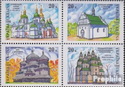Produktbild von Briefmarken Ukraine 1996 Mi 190-193 Viererblock (kompl.Ausg.) postfrisch Kirchen