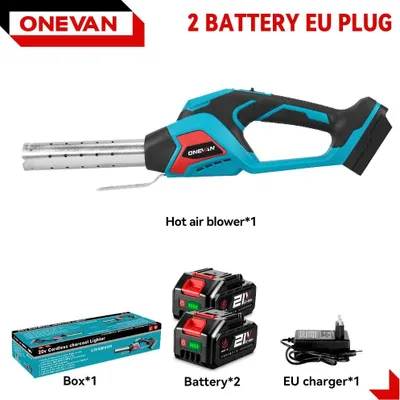 Obrázek produktu pro Horkovzdušná pistole – akumulátorová 400 W – až 800 °C – 3 v 1 – včetně 2 akumulátorů (18 V) – oranžová