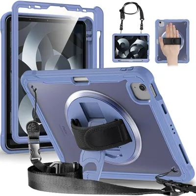Image de Coque pour iPad Pro 11 Pouces (2022/2021/2020/2018) Protection Intégrale Antichoc avec Bandoulière - Violet