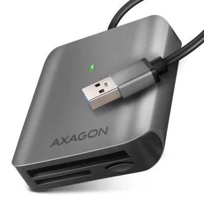 Produktbild von Axagon CRE-S3 External Kartenleser USB-A 3.2 Gen 1 3-slot & lun SD/microSD/CF, CF, MMC, MMC Mobile, MicroSD (TransFlash), MicroSDHC, MicroSDXC, SD, SDHC, SDXC, Grau, 5000 Mbit/s, Aluminium, CE, RoHS, USB 3.2 Gen 1 (3.1 Gen 1) Type-A