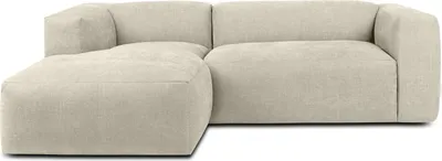 Produktbild von KONSIMO Ecksofa Links 3/4 Sitzer mit extrem weicher Sitzfläche "BUFFO", ecru, Gewebestoff, Boho ,237x73x172/96 cm