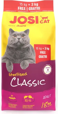 Produktbild von JOSERA JosiCat Sterilised Classic – Trockenfutter für Katze – 15kg + 3kg