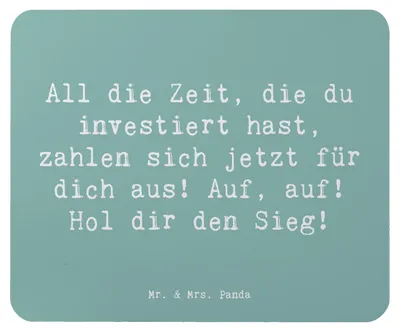 Produktbild von Mr. & Mrs. Panda Mauspad Spruch Sportliche Wettkämpfe Erfolg - Meeresbrise - Geschenk, Vertrauem, Marathon, Mousepad, Herausforderung, computer, Mouse Pad, Training, pc