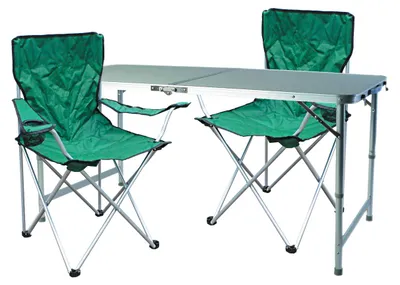 3-teiliges Campingmöbel Set Grün 2x Stuhl inkl. Tasche + 1x XXL Tisch