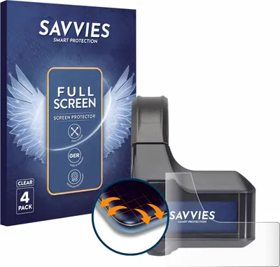 Produktbild von 4x Savvies Fullscreen Schutzfolie für Shimano Steps SC-E7000 Displayschutz Folie Fullcover Klar Transparent