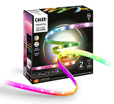 Immagine prodotto di Striscia LED smart Calex, 2 metri, RGBIC, tagliabile, dimmerabile, sincronizzazione con la musica