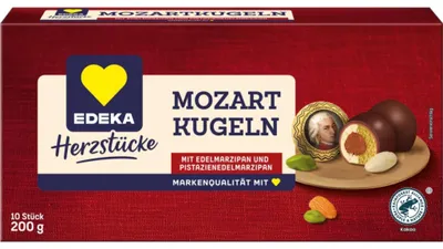 Produktbild von Edeka Herzstücke Mozartkugeln Zartbitter 200g