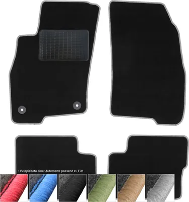 Image de Tapis de sol en velours noir pour Fiat Sedici Suzuki Swift II III SX4 (gris - surpiqûres)