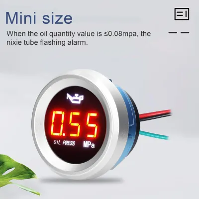 Zdjęcie produktu dla Cyfrowy manometr oleju z migającym alarmem, 0-1,00 MPa, manometr silnika samochodowego, czujniki ciśnienia, 9-35 V, do samochodów i motocykli