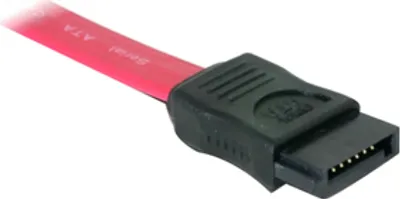Produktbild von Delock - SATA-Kabel - Serial ATA 150/300 - SATA (W) zu SATA (W) - 50 cm - nach unten gewinkelter Stecker, gerader Stecker - Rot