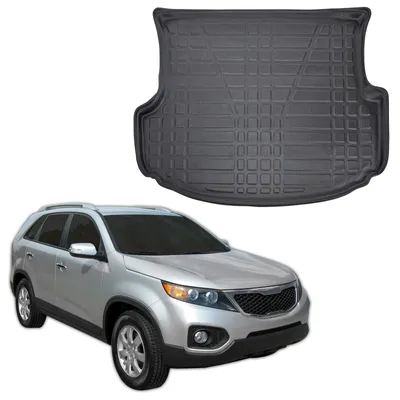 Produktbild von SCOUTT | Kofferraumwanne Laderaumwanne Kompatibel mit Kia Sorento 2 2009-2015, mit Hoher Rand, Kofferraum-Schutzmatte, Geriffelt, Aufrollbar, Schwarz