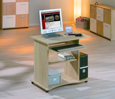 Immagine prodotto di Scrivania per computer a sinistra Durini 80 cm con cassetto per tastiera Kfb rovere Sonoma