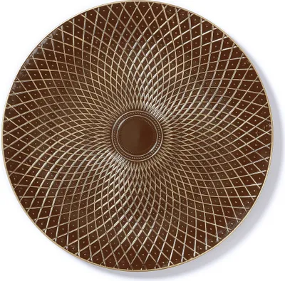 Produktbild von Dekoteller Kunststoff Rautenmuster 33cm braun