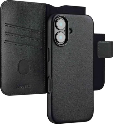 Obrázok produktu pre Accezz Kožená knižnica 2 v 1 s MagSafe pre Apple iPhone 16 - Onyx Black