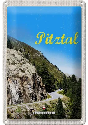 Produktbild von Blechschild Reise 20x30cm Pitztal Österreich Wald Natur Berge