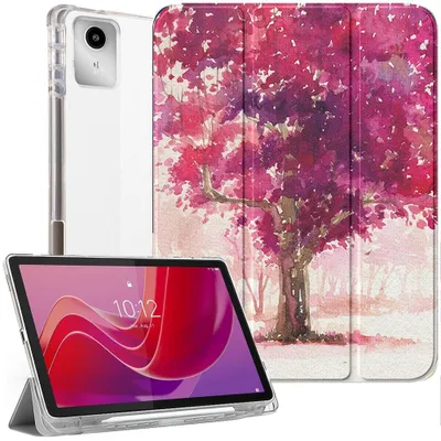 Image de Coque pour Lenovo Tab M11 2024, Housse Antichoc Anti-Rayures avec Porte-Stylet - Motif Arbre