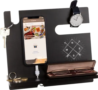 Produktbild von Multifunktions Tisch-Organizer aus Holz in Schwarz ca. 26 x 22 cm