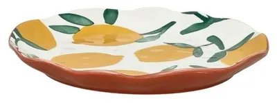 Produktbild von Pomax Mykonos Dessertteller aus Porzellan, Gelb, Ø 20,3 x H 2 cm
