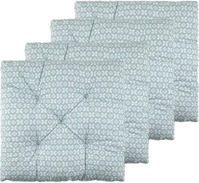 Produktbild von Stuhlkissen 4er Set Stuhlauflage Polsterauflage Sitzkissen Sitzauflage Blumen Mint