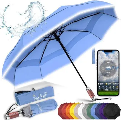 Produktbild von Famanu Regenschirm Automatisch Öffnen und Schließen - Leisteen