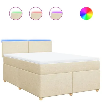 Produktbild von Boxspringbett mit Matratze Creme 160x200 cm Stoff