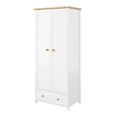 Obrázok produktu pre Šatníková skriňa MABARUMA 2 - 85 cm, biela / dub nash