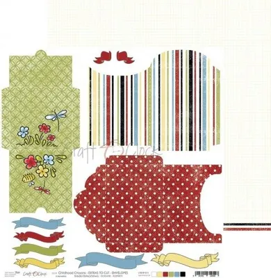 Produktbild von CRAFT OCLOCK 30x30cm doppelseitig Scrapbooking Papier 190g Umschläge Childhood Crayons