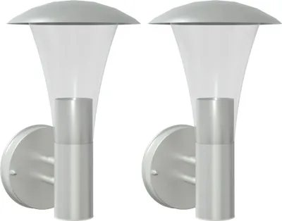 Immagine prodotto di Applique da Esterno 2 pz Argento in Acciaio Inossidabile