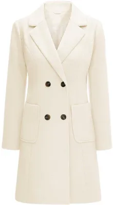 Productafbeelding van Wintertrenchcoat voor Vrouwen - Dubbelgeknopt, Beige