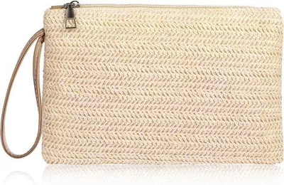 Produktbild von Beige Strandtas aus Bambus, bohemian Stil, Sommer, für Damen und Mädchen