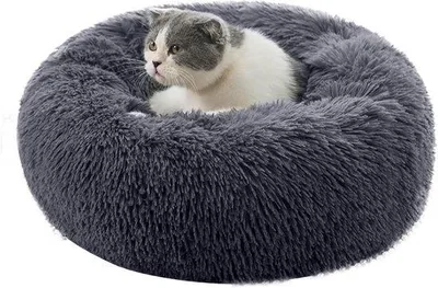 Productafbeelding van Hondenmand kleine en middelgrote - Pluche kattenbed - Rond, comfortabel en wasbaar - Ideaal voor huisdieren - m-winkel