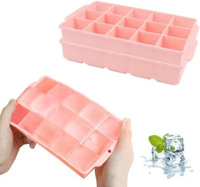 Obrázek produktu pro Ibenzoa® Silikonová forma na led – 30 velkých, čtvercových kostek o rozměrech 3,5 x 3,5 x 3,5 cm, flexibilní, bez BPA, schváleno FDA, rozsah teplot -40–230 °C – vhodné pro koktejly a dětskou výživu