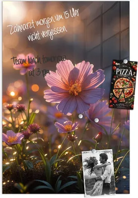 Produktbild von Magnettafel 40x60cm Pinnwand Whiteboard beschreibbar - Blumenwiesebei Sonnenaufgang