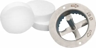 Produktbild von Styropor Rondelle Weiß CLICK 1000stk WLG036 Tellerdübel Dämmung WDVS +Fräse Ø65mm