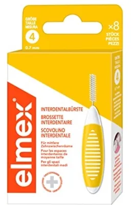 Obrázok produktu pre Elmex, Szczoteczki międzyzębowe, żółte, 8 sztuk (PRODUKT Z NIEMIEC)