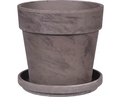 Image de Pot de fleurs en céramique avec soucoupe CALIMA BASALT Ø 28 x 24 cm