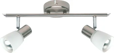 Produktbild von BRILLIANT Spotrohr Luca | zeitloser Deckenstrahler | Metall/Glas | chrom/weiß | schwenkbar | 2x E14 max. 40 W
