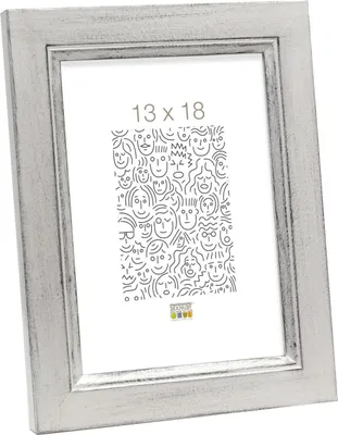 Obrázek produktu pro Deknudt Dřevěný fotorámeček S42L stříbrný 20x30 cm s prémiovým sklem